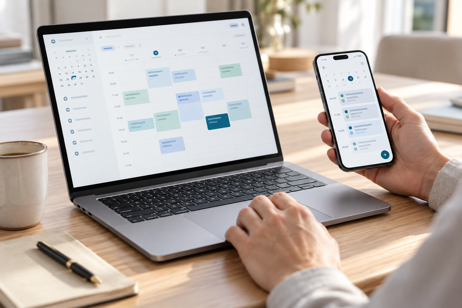 Website-Chatbot auf Laptop und Smartphone mit Übergabe an einen Ansprechpartner.