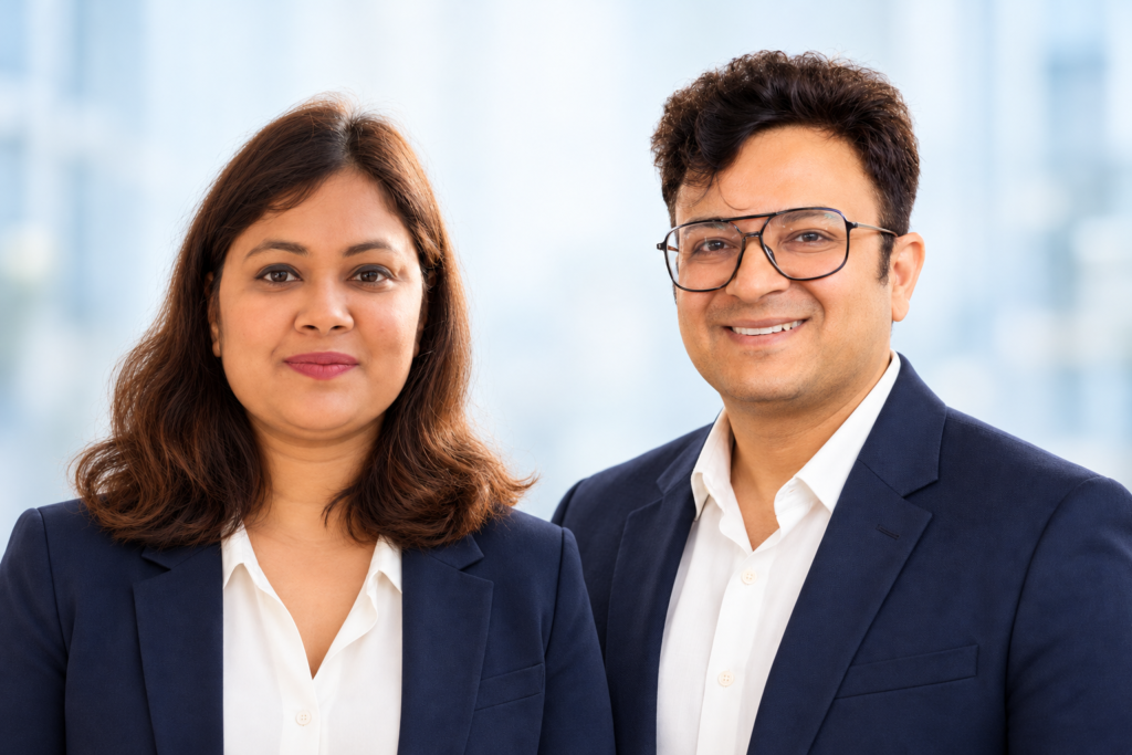 Sukanya Srivastava und Shobhit Saxena, das Führungsteam von SS Technologies 247.